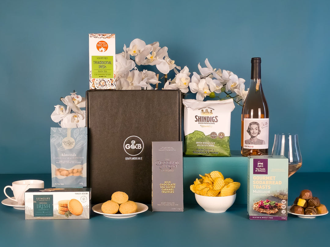 Luxury Irish Artisan Hamper with Rosé Wine - Grape & Bean