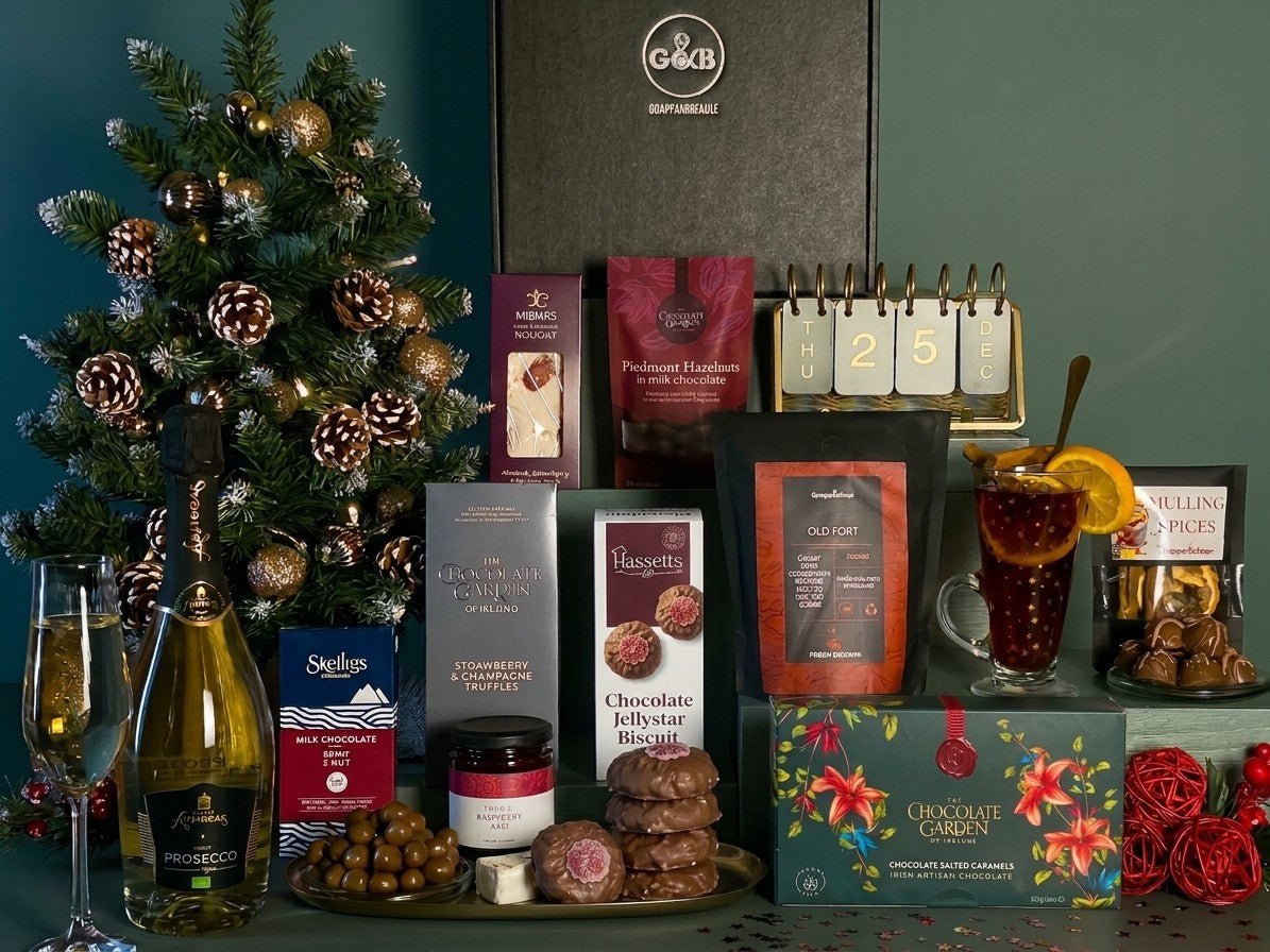 Luxury Irish Christmas Hamper with Prosecco - Grape & Bean