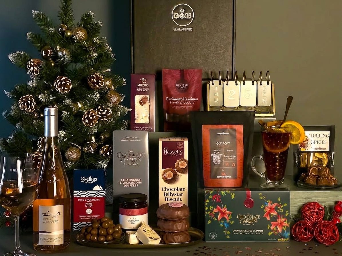 Luxury Irish Christmas Hamper wth Rosé Wine - Grape & Bean