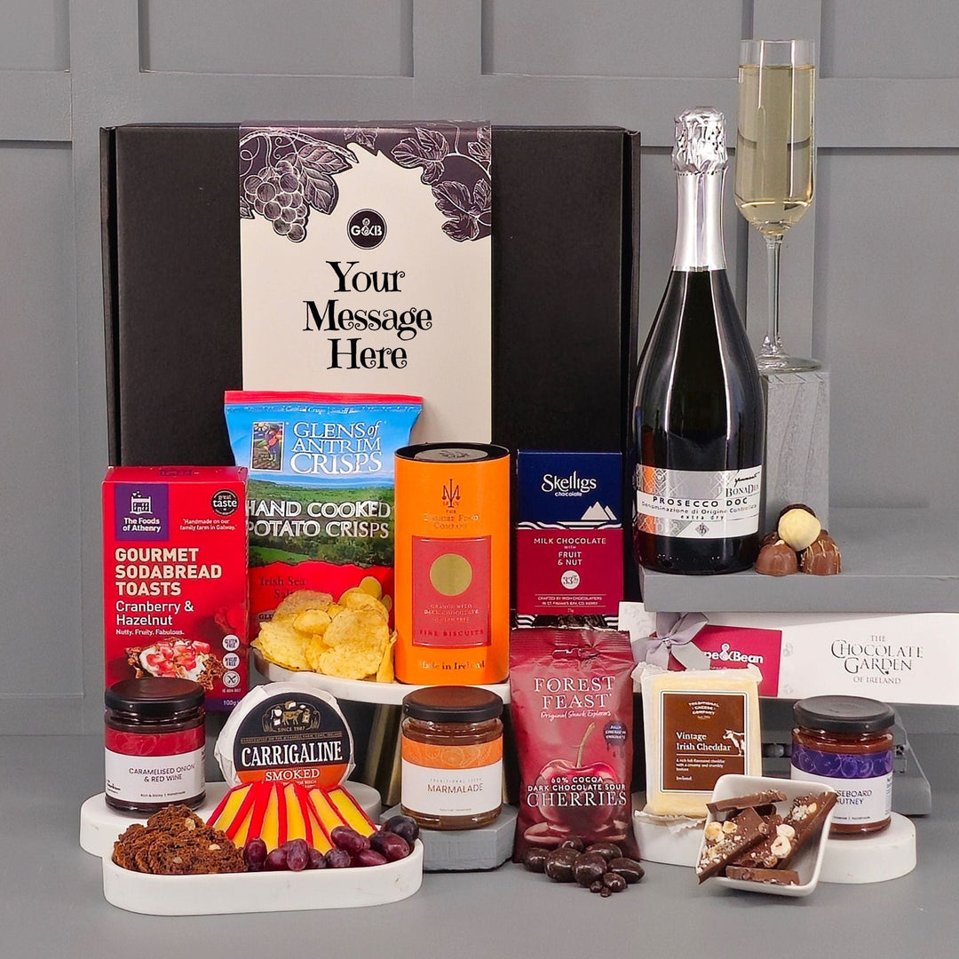 Luxury Irish Food Hamper - choose your beverage - Grape & Bean