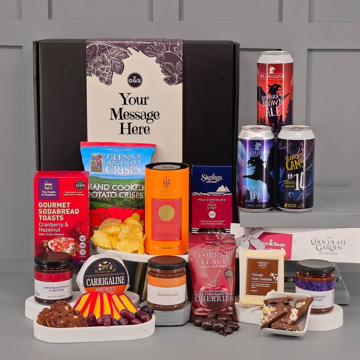 Luxury Irish Food Hamper - choose your beverage - Grape & Bean