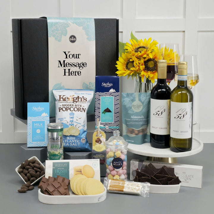 Luxury Sweet Treats of Ireland Hamper - choose your beverage - Grape & Bean