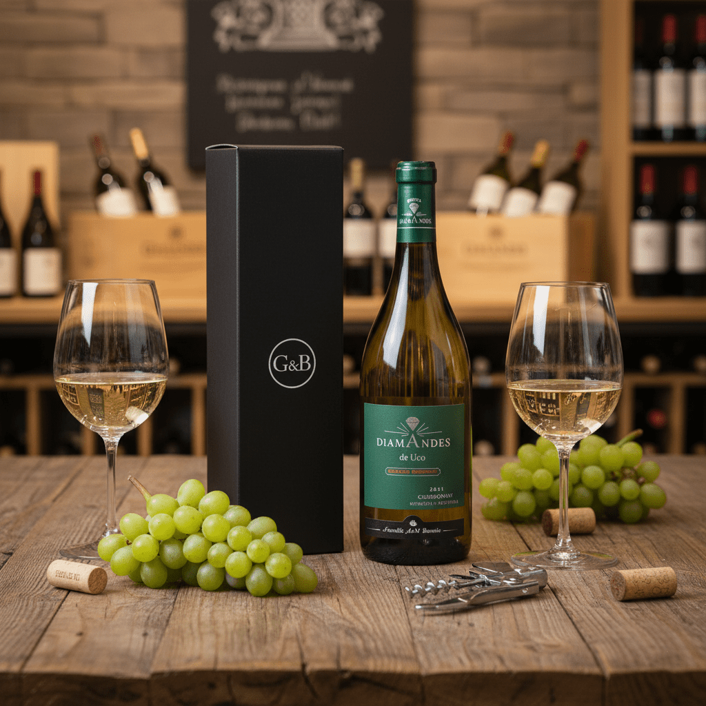 Mendoza Argentina Chardonnay Grande Reserve Wine Gift - Grape & Bean