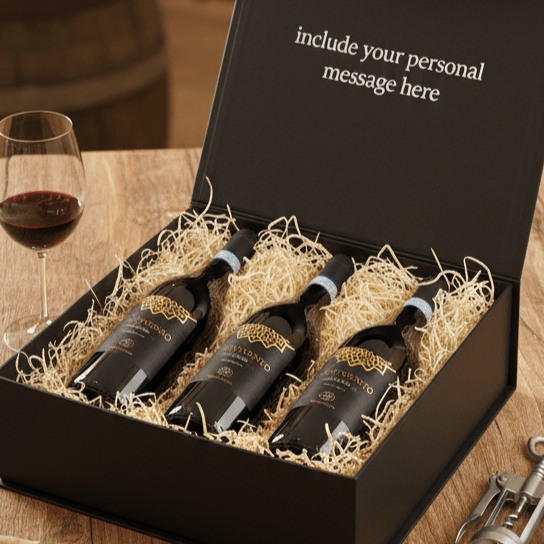 Montepulciano D'Abruzzo 3 bottle Bottle Gift Box - Grape & Bean