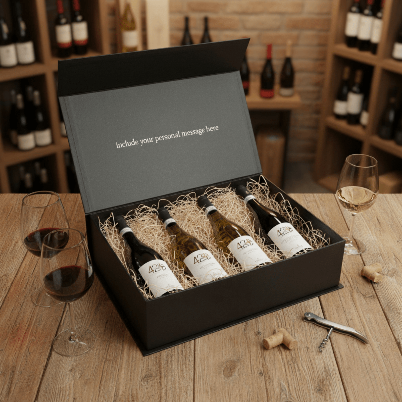 Montepulciano D'Abruzzo and Pecorino 4 Bottle Gift Box - Grape & Bean