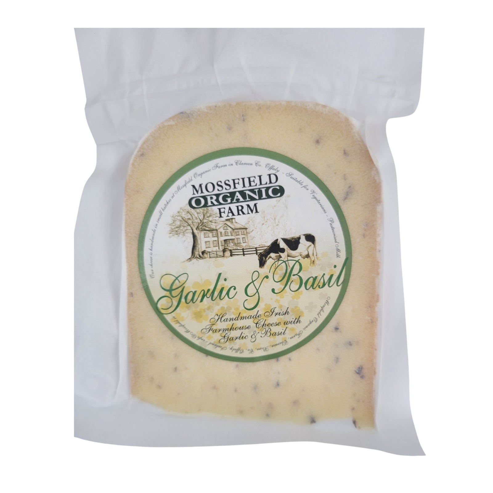 Mossfield Organic Farmhouse Cheese with Garlic and Basil 180g - Grape & Bean