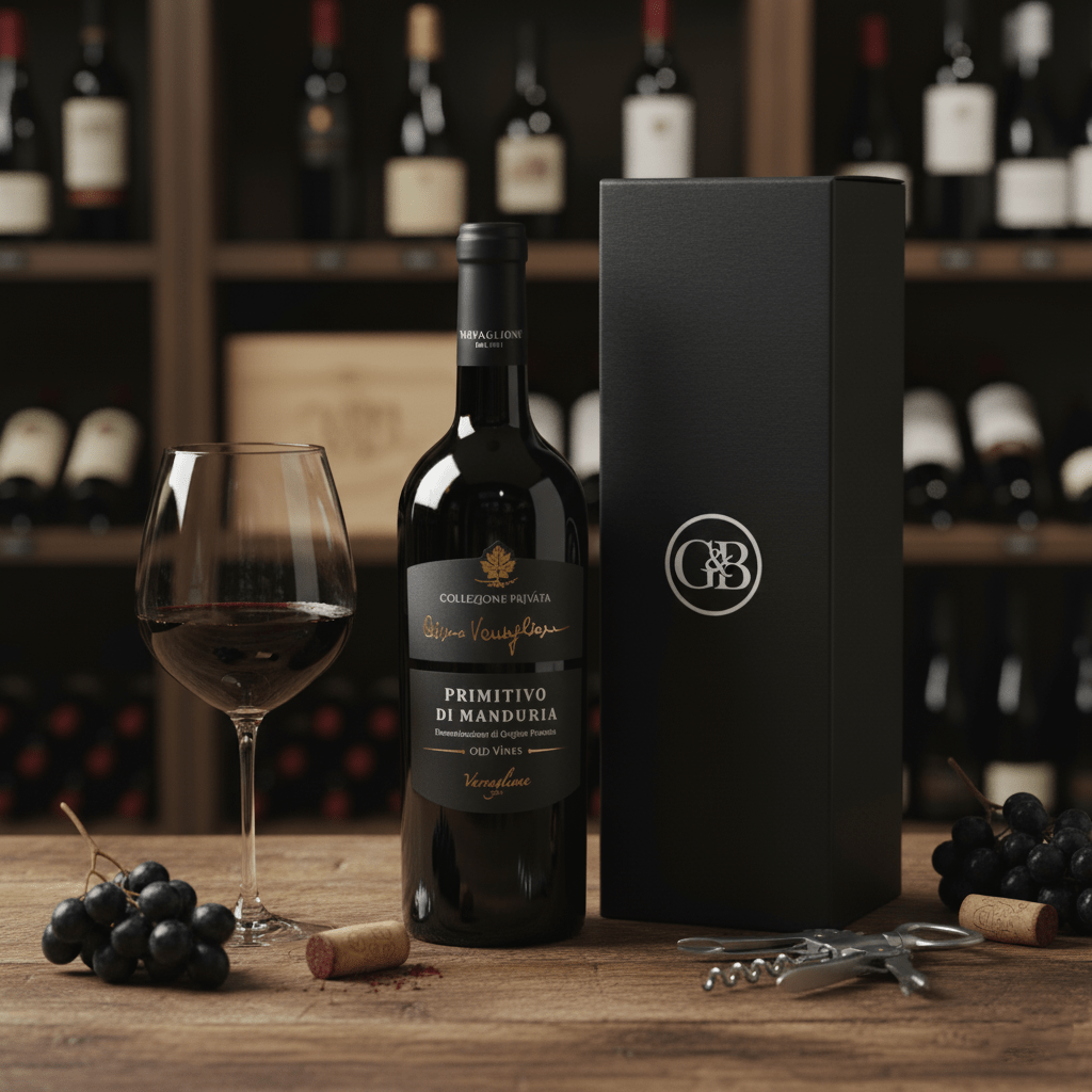 Old Vine Primitivo Fine Red Wine Gift - Grape & Bean