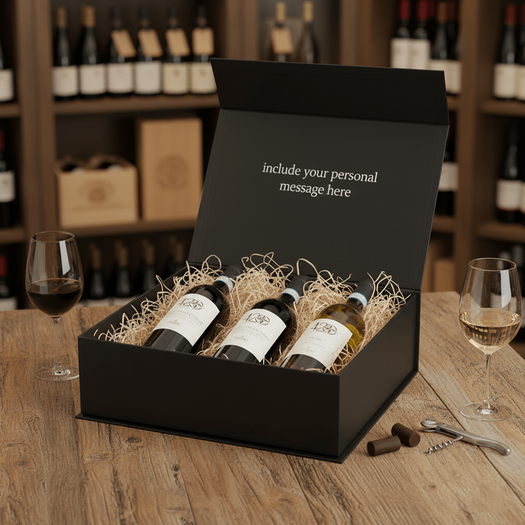 Organic Pecorino & Montepulciano D'Abruzzo 3 Bottle Wine Gift Box - Grape & Bean