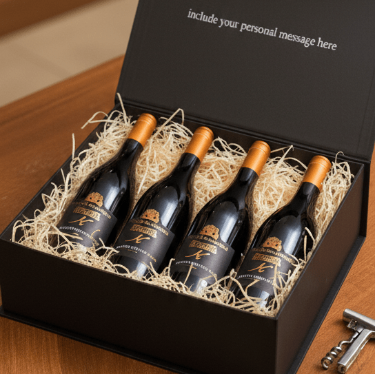 Pinot Noir Burgundy France 4 Bottle Gift Box - Grape & Bean