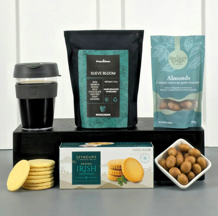 Premium Glass Keep Cup, Coffee & Snack Set - choose your coffee - Grape & Bean