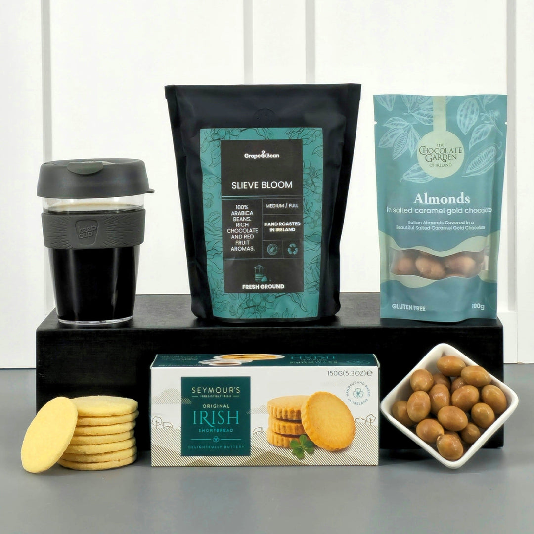 Premium Glass Keep Cup, Coffee & Snack Set - choose your coffee - Grape & Bean