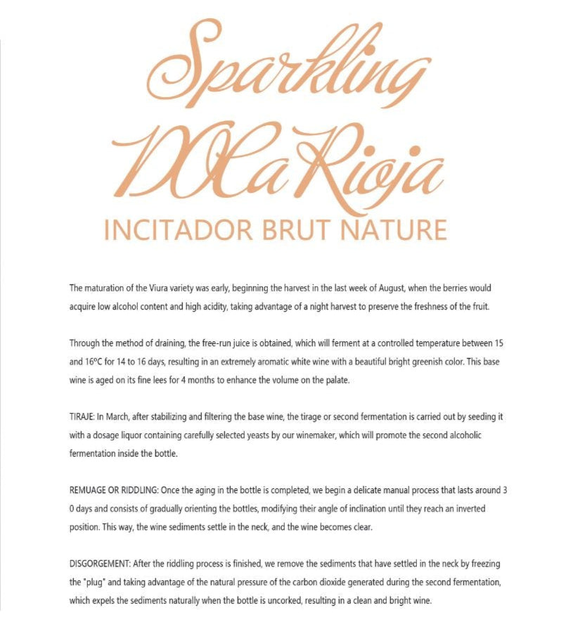 Real Rubio Rioja Incitador Brut Nature - Grape & Bean