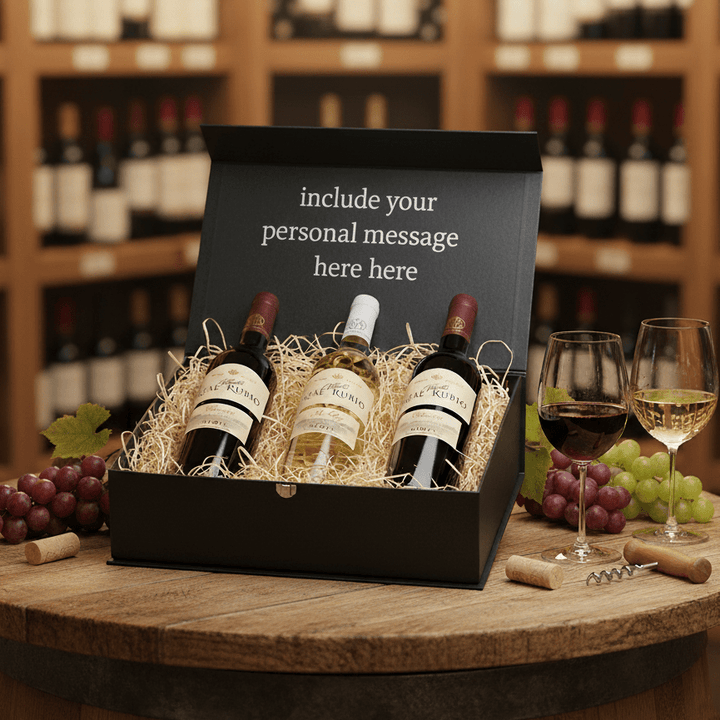 Rioja 3 Bottle Wine Gift Box - Grape & Bean