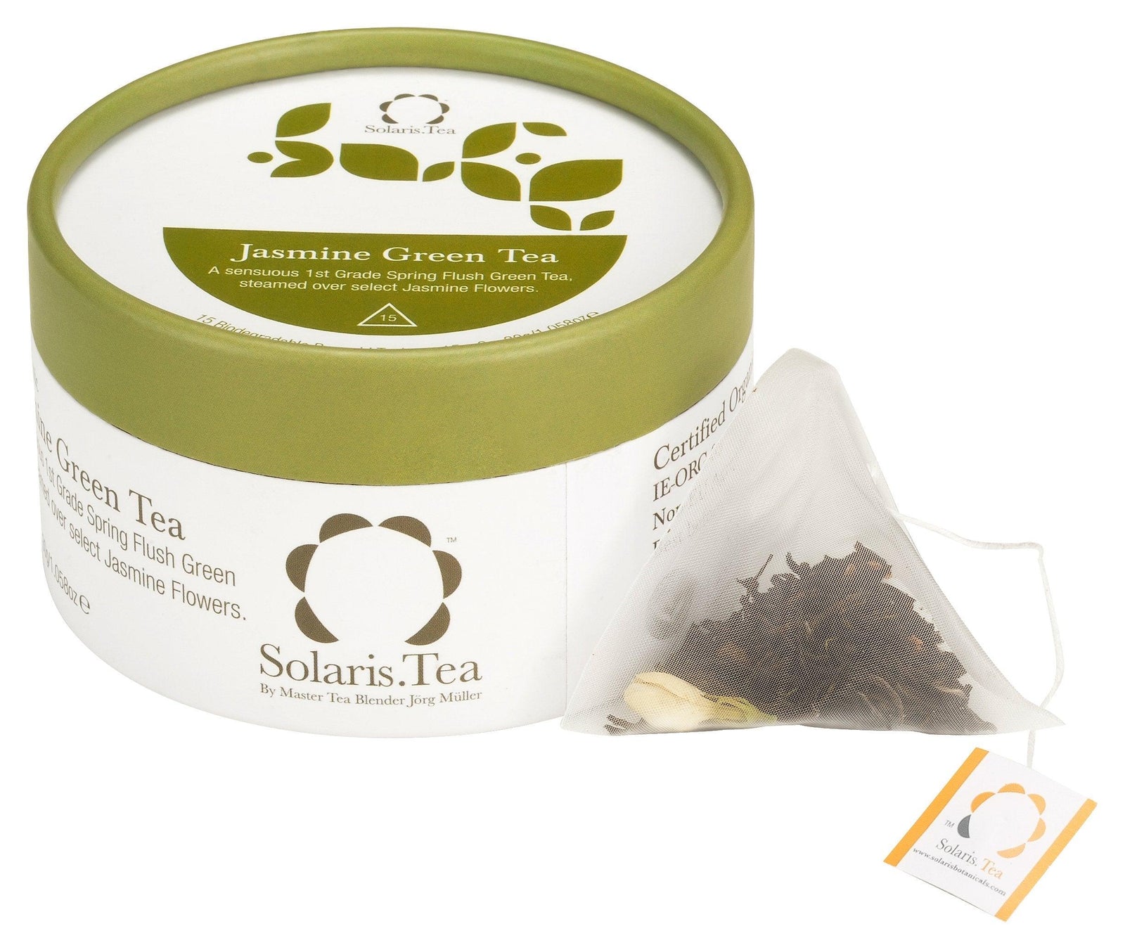 Solaris Organic Jasmine Pyramid Green Tea Bags 15s - Grape & Bean