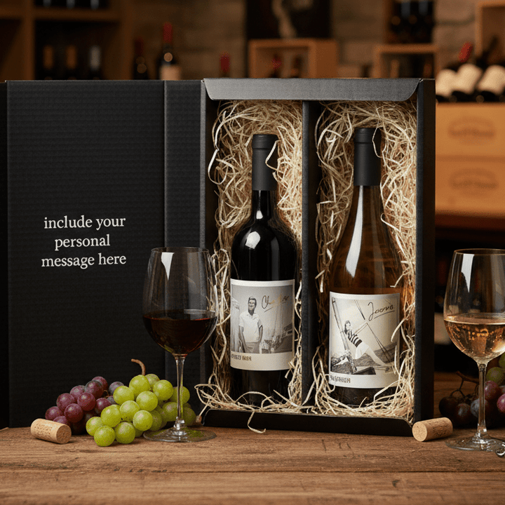 South of France Organic Wine 2 Bottle Gift Box - Grape & Bean