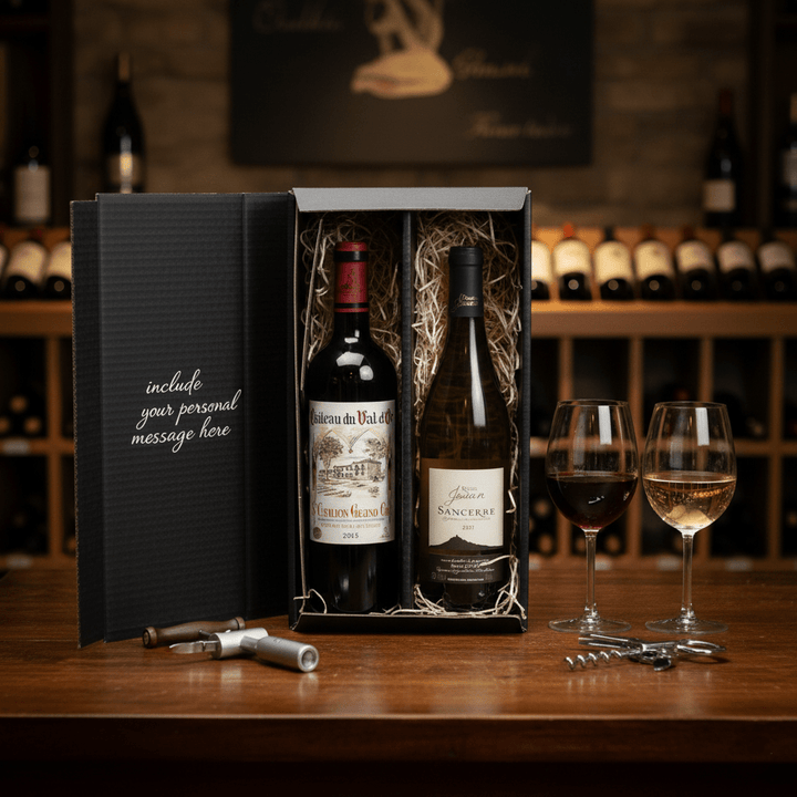 St Emilion Grand Cru & Sancerre 2 Bottle Gift Box - Grape & Bean