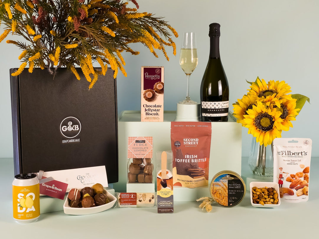Sweet Treats Hamper with Prosecco - Grape & Bean