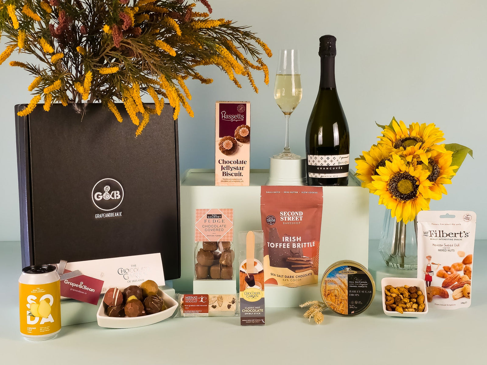 Sweet Treats Hamper with Prosecco - Grape & Bean