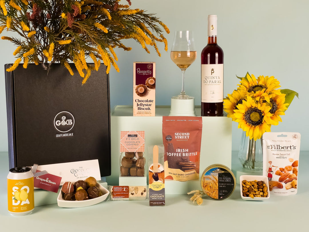Sweet Treats Hamper with Rosé Wine - Grape & Bean