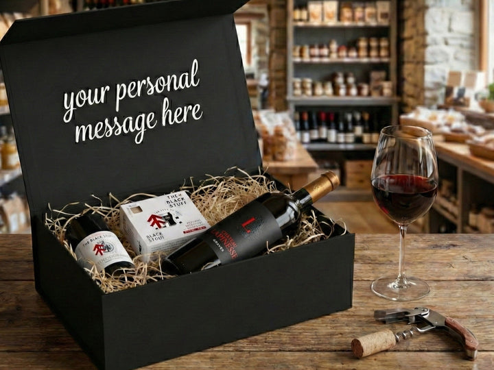 The Black Stuff hamper with Bordeaux Merlot - Grape & Bean