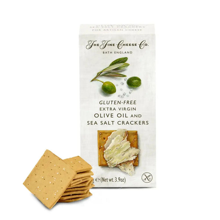 The Fine Cheese Co Gluten Free Extra Virgin Olive Oil and Sea Salt Crackers 100g - Grape & Bean