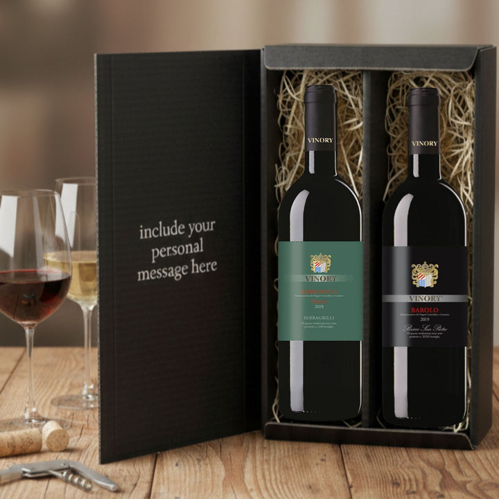 The Kind & Queen of Red Wine - Barolo & Barbaresco Twin Pack - Grape & Bean