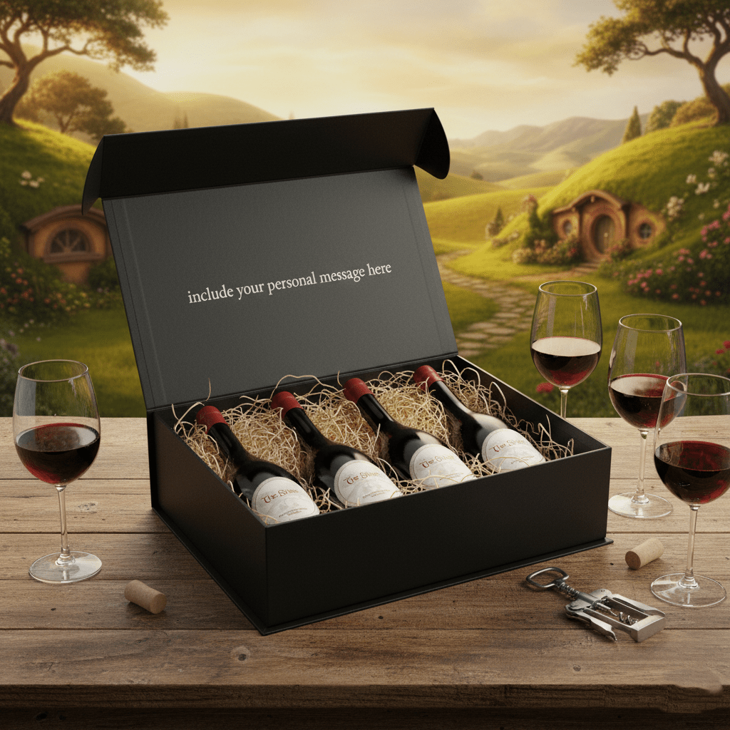 The Shire, Lord of the Rings Wine 4 Bottle Gift Box - Grape & Bean
