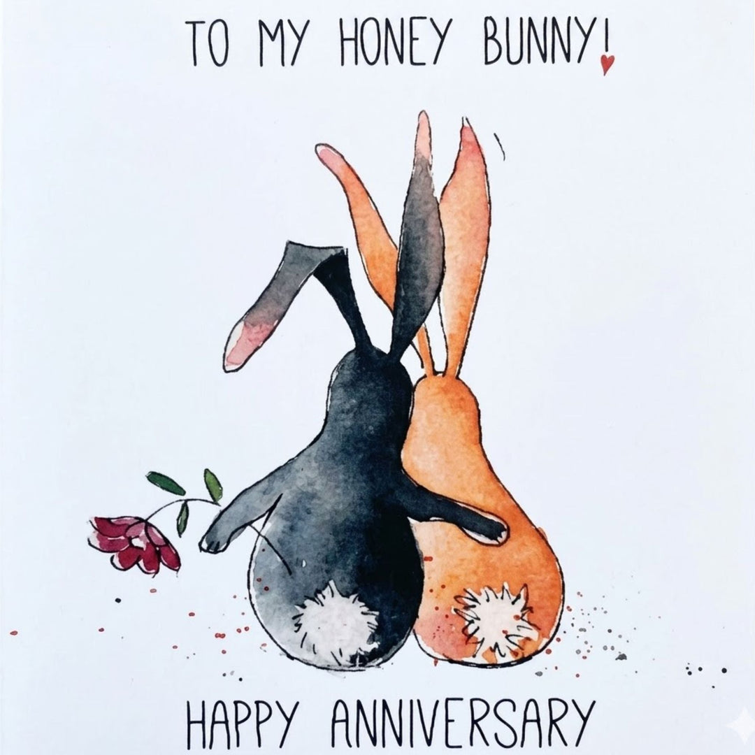 To My Honey Bunny - Happy Anniversary - Grape &amp; Bean