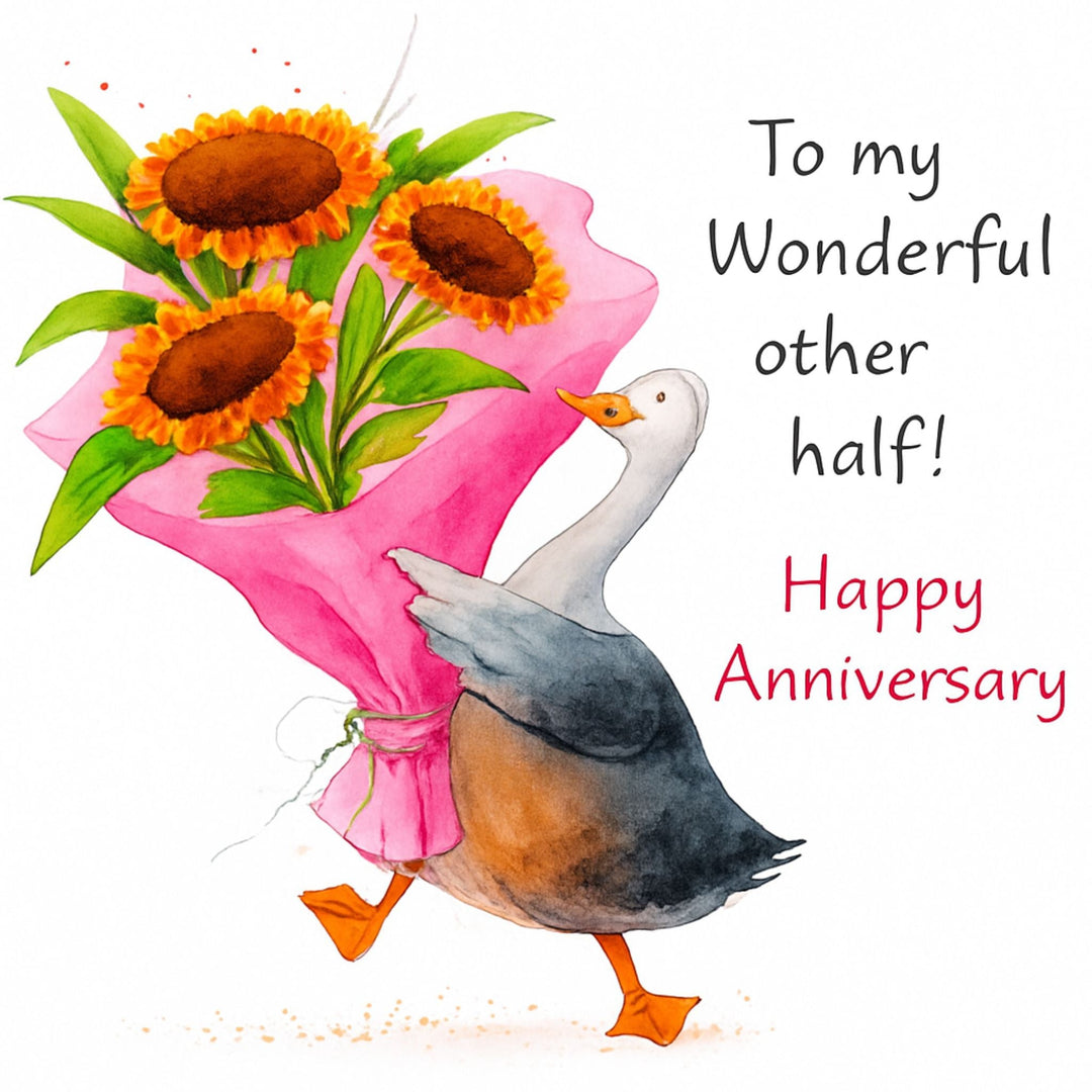 To My Wonderful Other Half! Happy Anniversary - Grape &amp; Bean