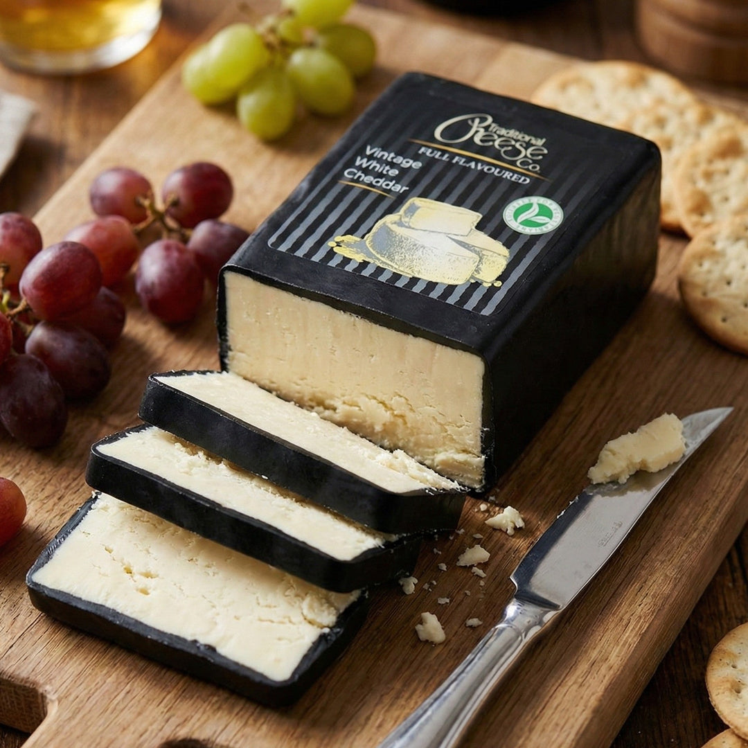 Traditional Cheese Company Vintage Irish Cheddar – Full - Flavoured & Matured - Grape & Bean