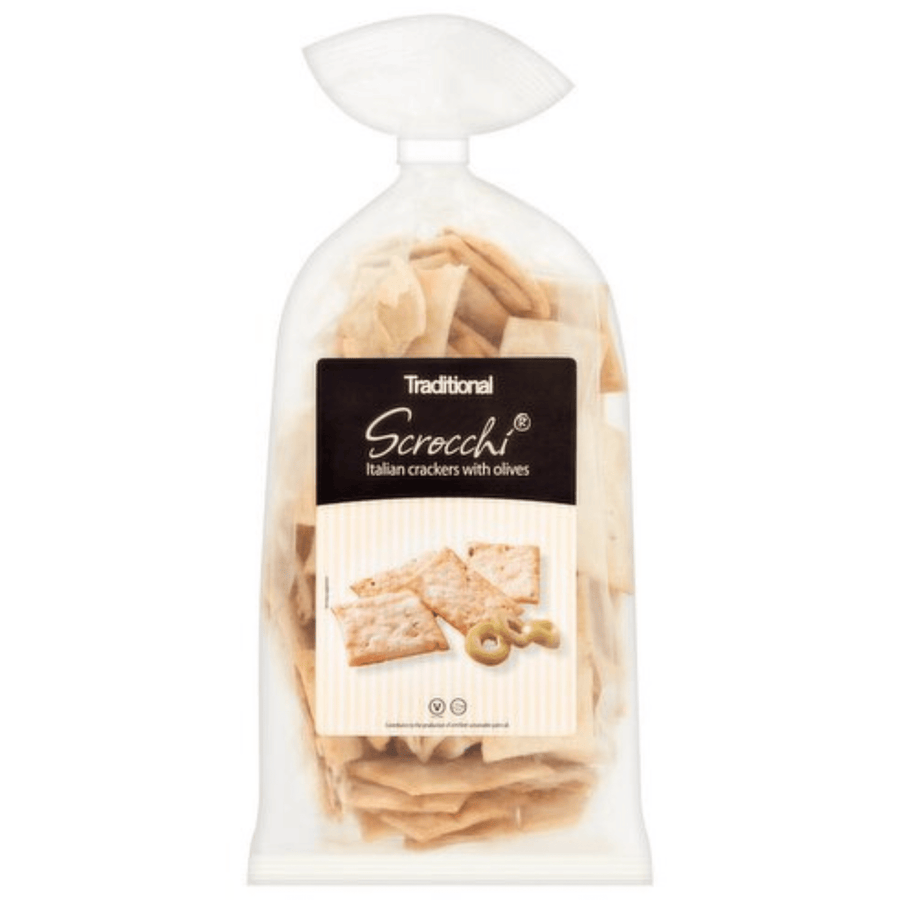 Traditional Scroochi Italian Crackers with Olives 170g - Grape & Bean