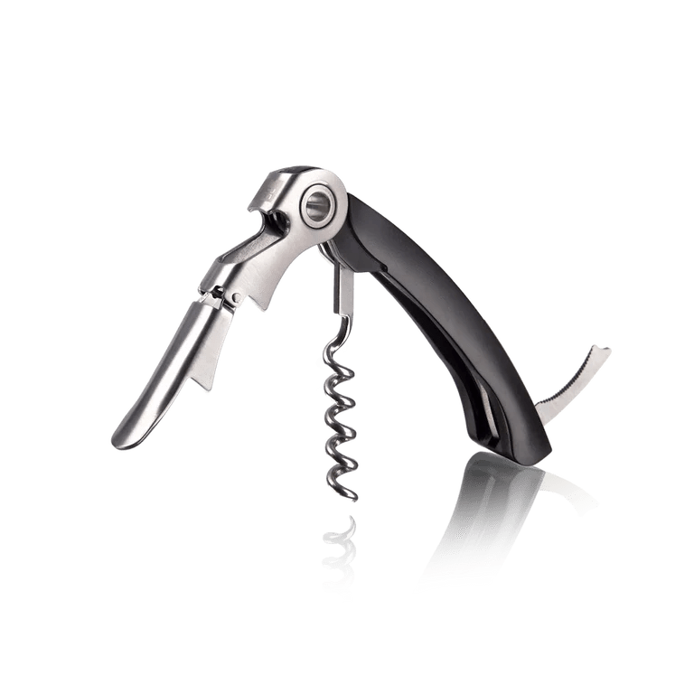 Vacu Vin Double Hinged Corkscrew Black - Grape & Bean