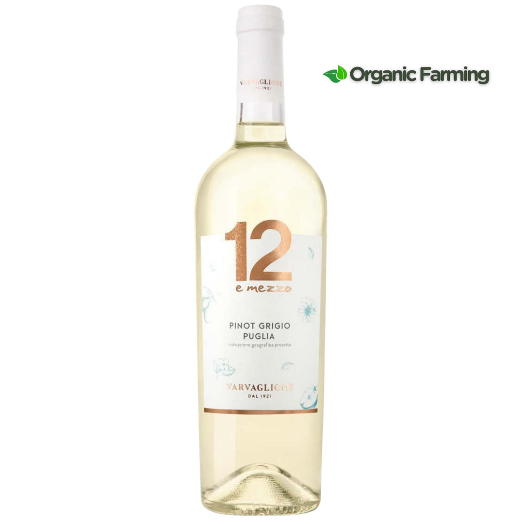 Varvaglione 12 e Mezzo Pinot Grigio Puglia Italy - Grape & Bean