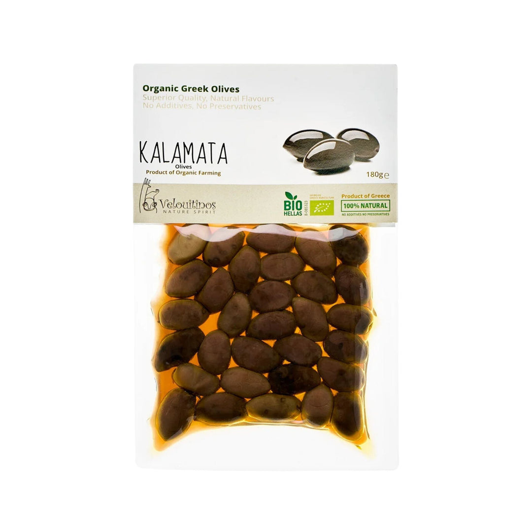 Velouitinos Organic Kalamata Greek Olives 180g - Grape & Bean