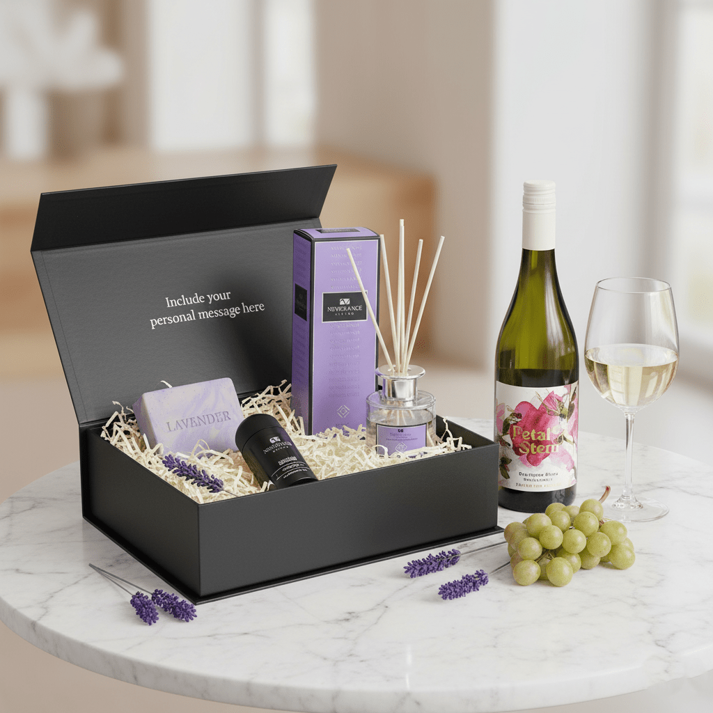 New Zealand Sauvignon Blanc, lavender soap and dedorant, diffuser