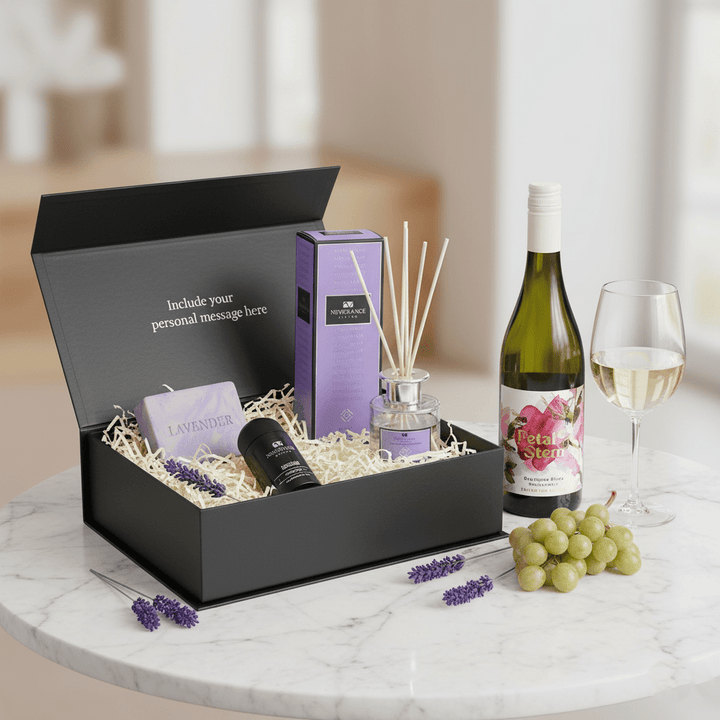 Wine and Unwind - Lovely Lavender and New Zealand Sauvignon Blanc Gift Set - Grape & Bean