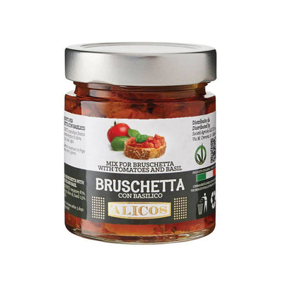 Alicos bruschetta with fresh tomato and basil 190g - Grape & Bean