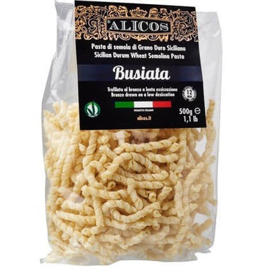 Alicos Traditional Italian Durum Pasta Busiata 500g - Grape & Bean