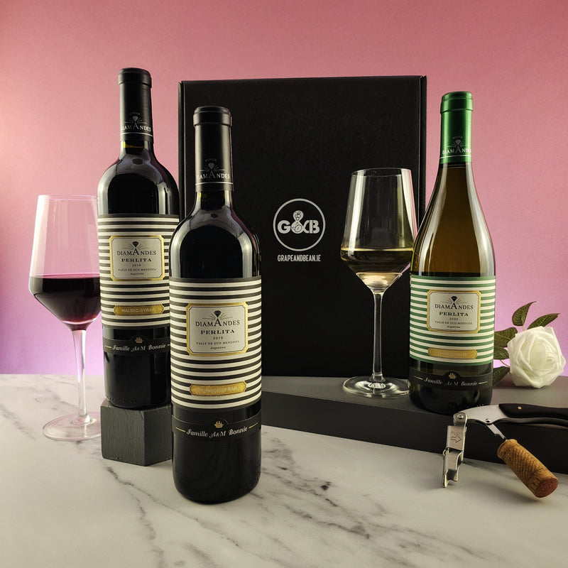 Argentina Organic Triple Pack 2 Malbec 1 Chardonnay Wine Gift - 3 bottles - Grape & Bean