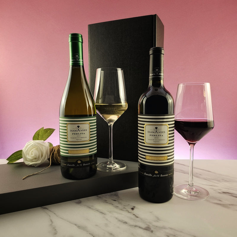Argentinian Organic Malbec & Chardonnay Wine Gift - 2 bottles - Grape & Bean