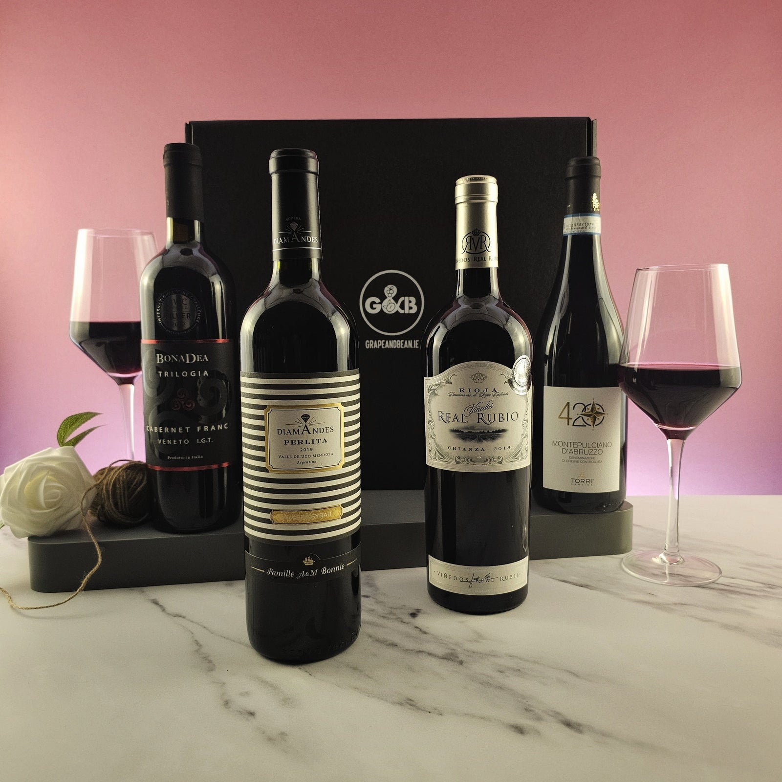 Best Sellers Red Wine Selection - 4 bottles - Grape & Bean