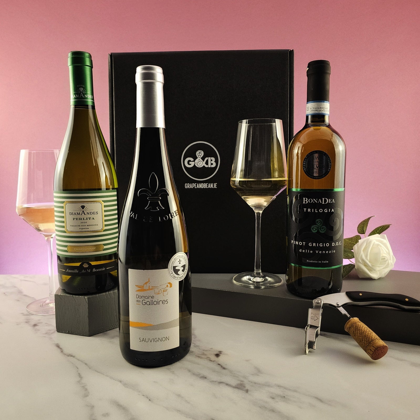 Best Sellers White Wine Selection - 3 bottles - Grape & Bean