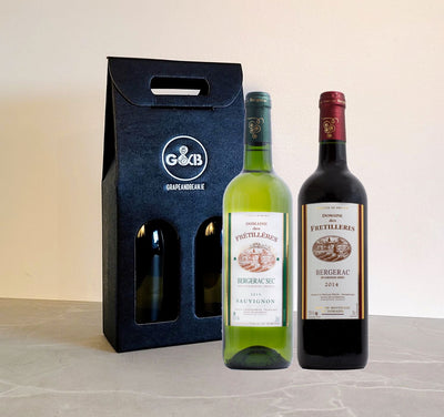 Bordeaux / Bergerac Red & White Wine Gift Pack - Grape & Bean