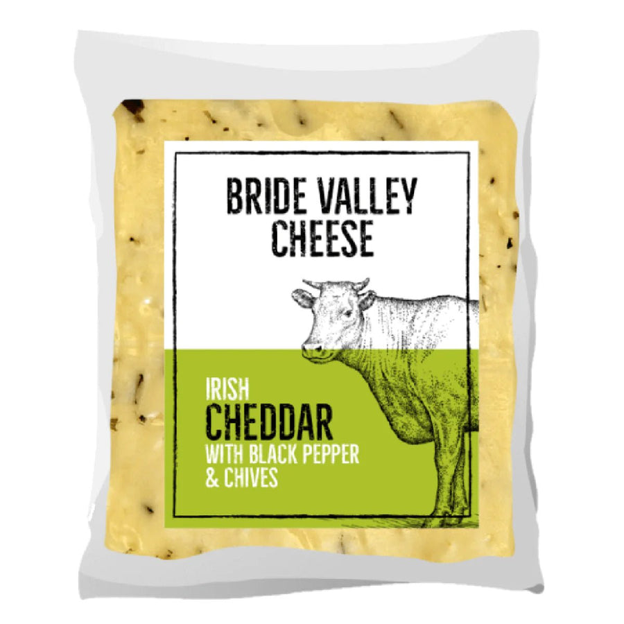 Bride Valley Chedder with Pepper & Chives 120g - Grape & Bean