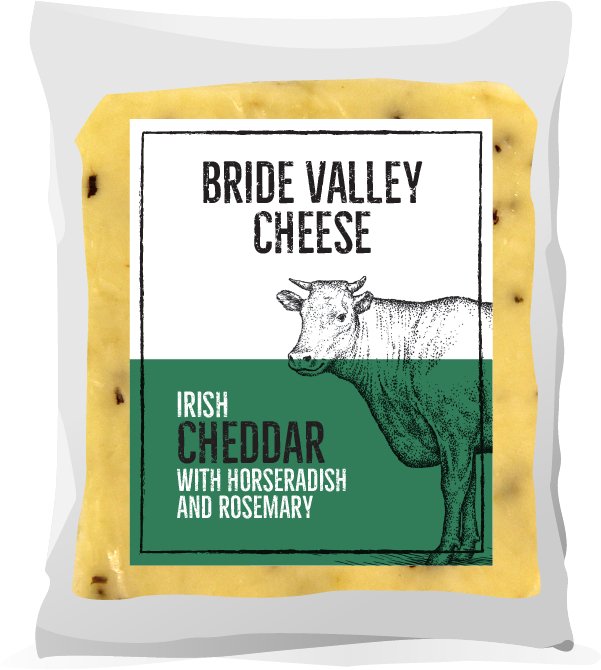 Bride Valley Cheese Irish Cheddar with Garlic Herbs 120g - Grape & Bean