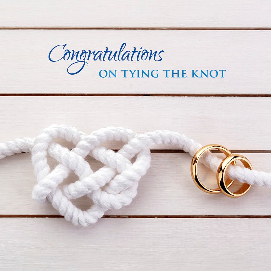 Congratulations on tying the knot - Wedding Day Card - Grape & Bean