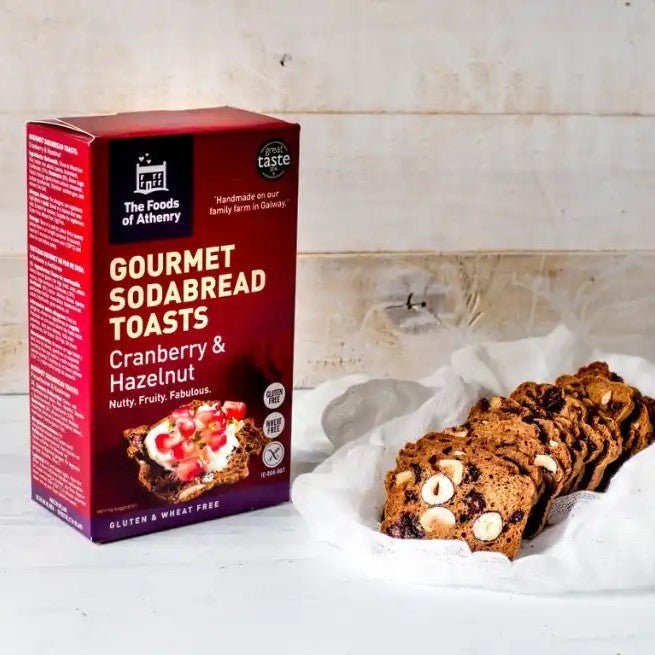 Foods of Athenry Gourmet Sodabread Toasts Cranberry & Hazelnut 100g - Grape & Bean