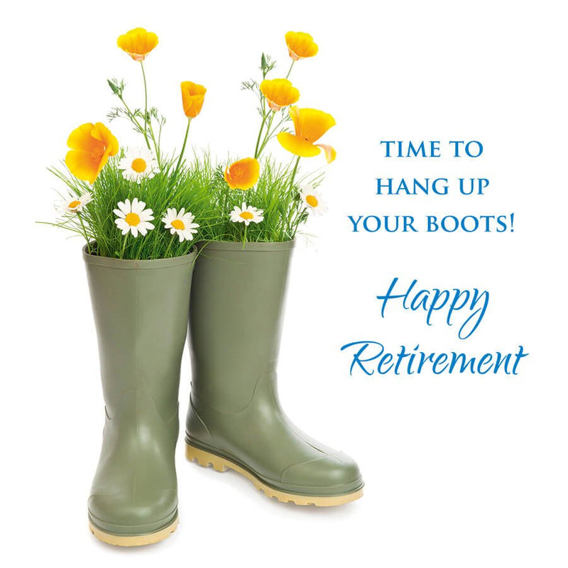 Garden Boots - Happy Retirement Card - Grape & Bean