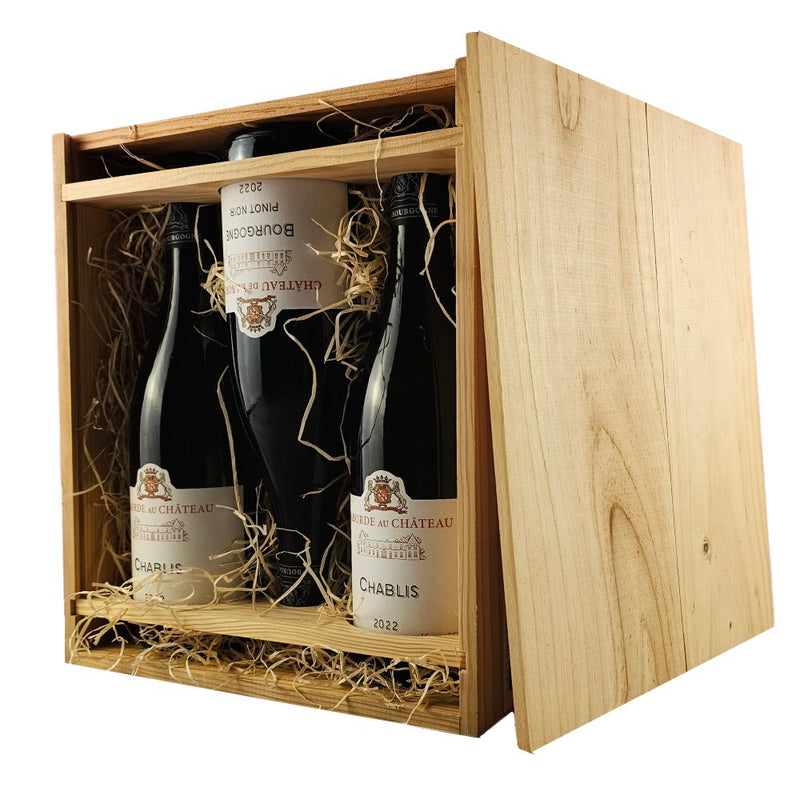 G&B Wooden Wine Gift Box - 3 bottle - Grape & Bean