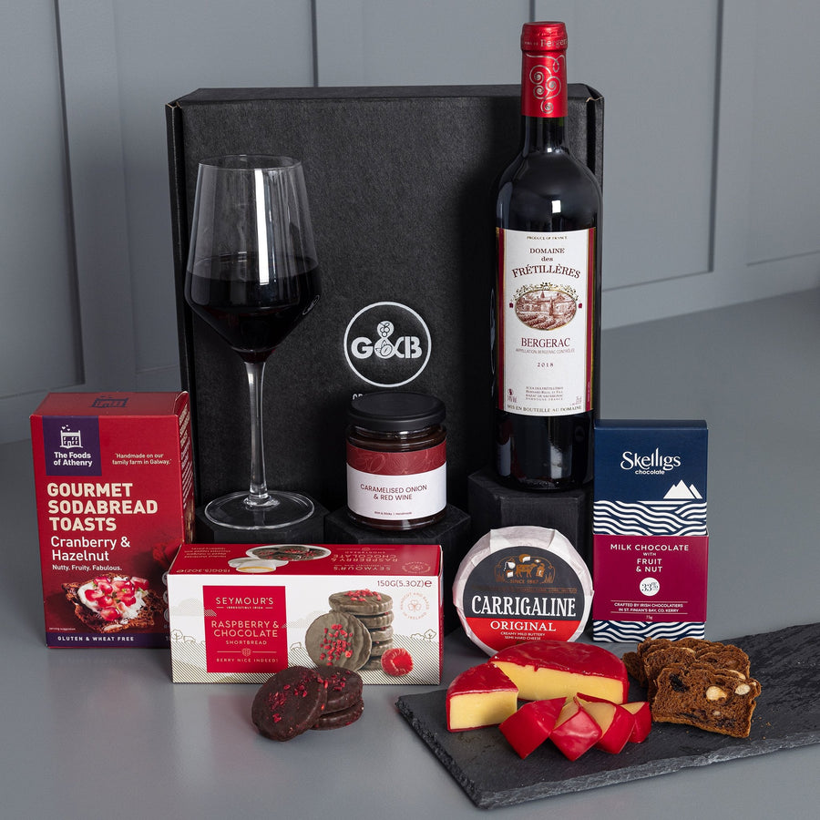 Gourmet Selection Box with organic red wine - Grape & Bean